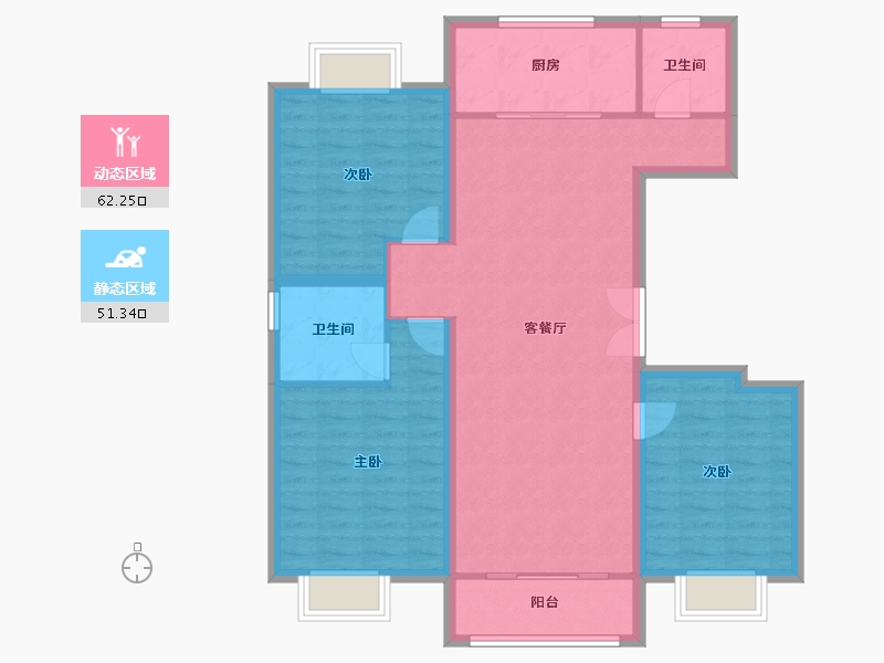 河北省-唐山市-万润首府-102.94-户型库-动静分区