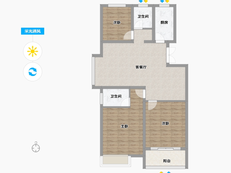 河南省-商丘市-常春藤畅馨园-90.44-户型库-采光通风