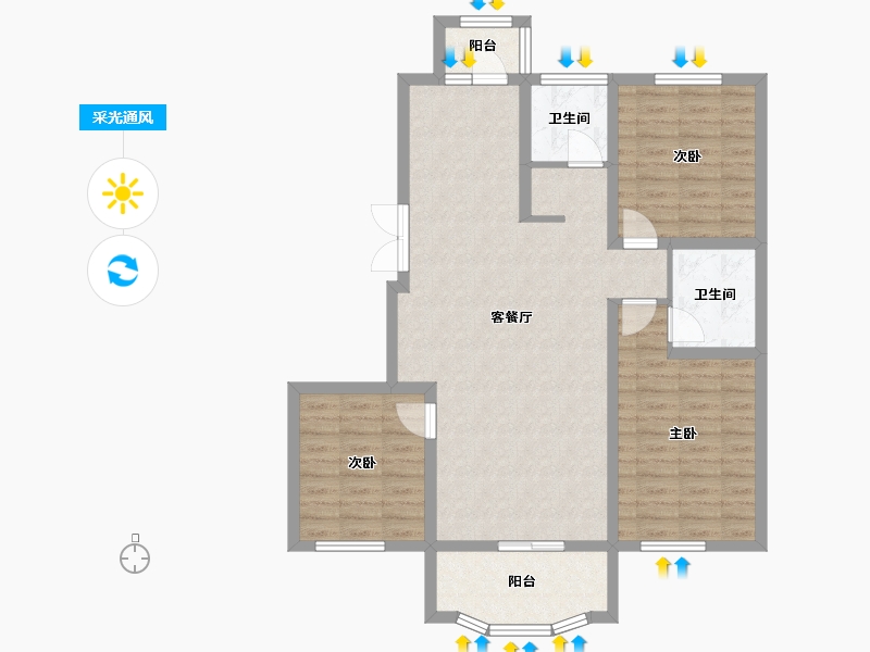 黑龙江省-齐齐哈尔市-中冶滨江半岛-92.58-户型库-采光通风