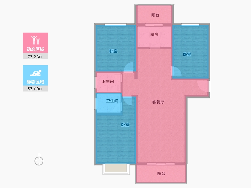 山西省-临汾市-石化小区二期-114.10-户型库-动静分区