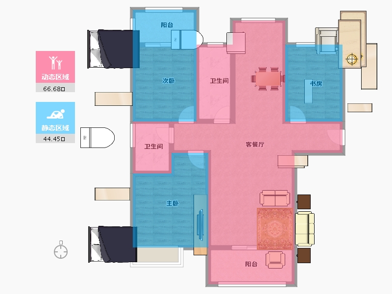 河南省-洛阳市-东方今典尚雅苑-98.49-户型库-动静分区