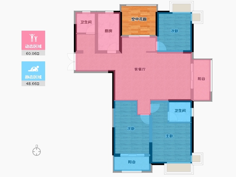 河南省-信阳市-信合公园壹号院-105.12-户型库-动静分区