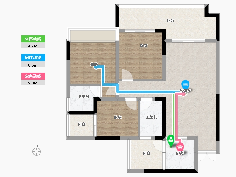 四川省-南充市-亿春紫荆华府-89.05-户型库-动静线