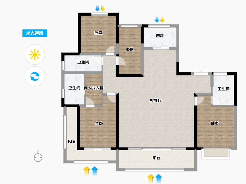 安徽省-阜阳市-国投西城首府-152.42-户型库-采光通风