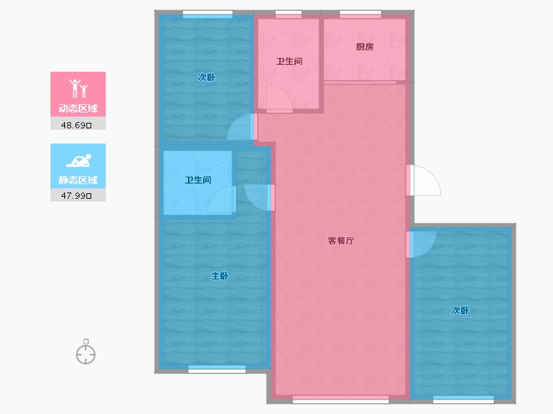 辽宁省-丹东市-芙蓉怡景苑​-87.07-户型库-动静分区