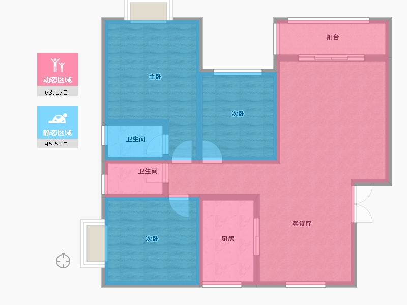 湖南省-衡阳市-三旺花园小区-96.80-户型库-动静分区