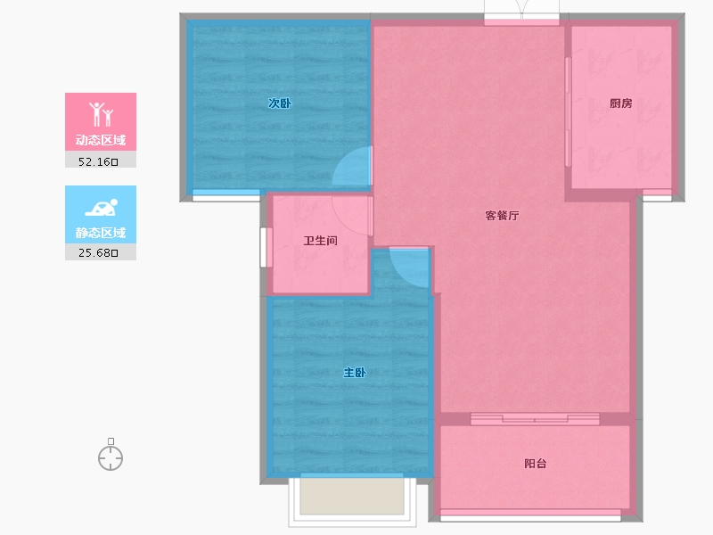 河南省-信阳市-信合阳光城-70.93-户型库-动静分区