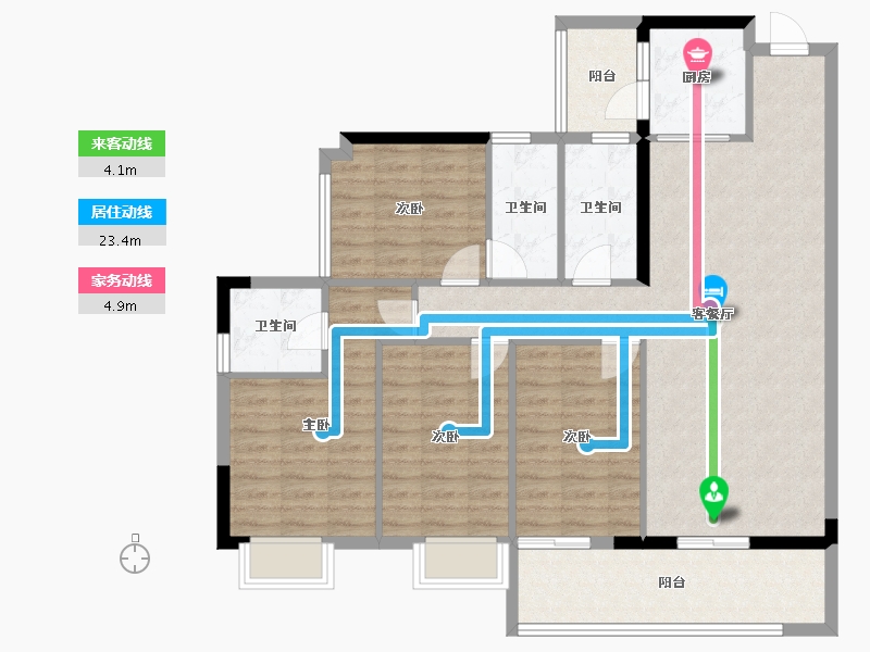 广东省-梅州市-联康城5期哈佛郡-112.19-户型库-动静线