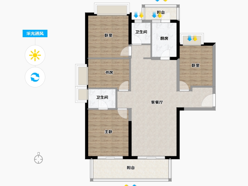 广东省-东莞市-深业松湖云城-114.40-户型库-采光通风