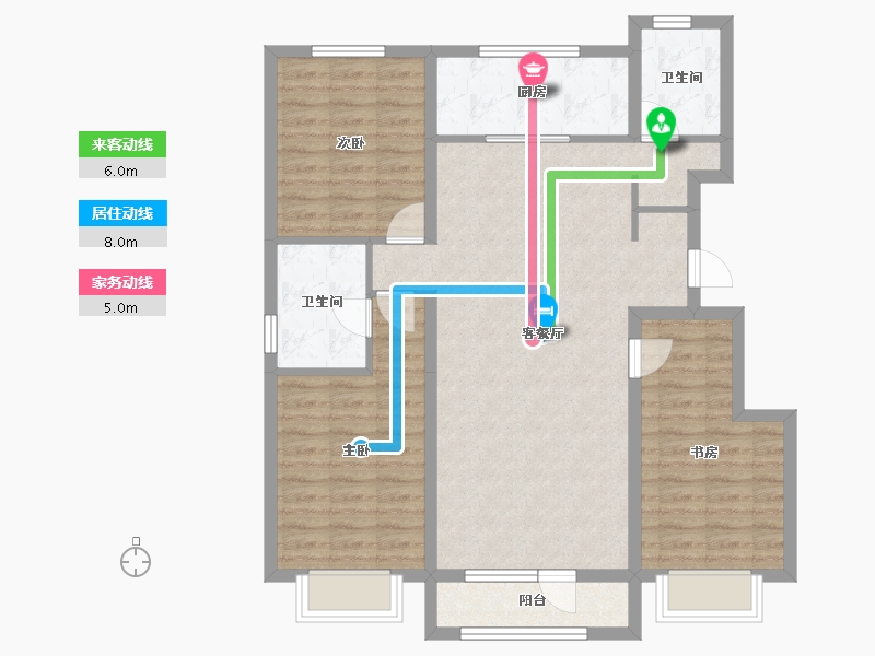 辽宁省-丹东市-恒景溪山上華居-98.83-户型库-动静线