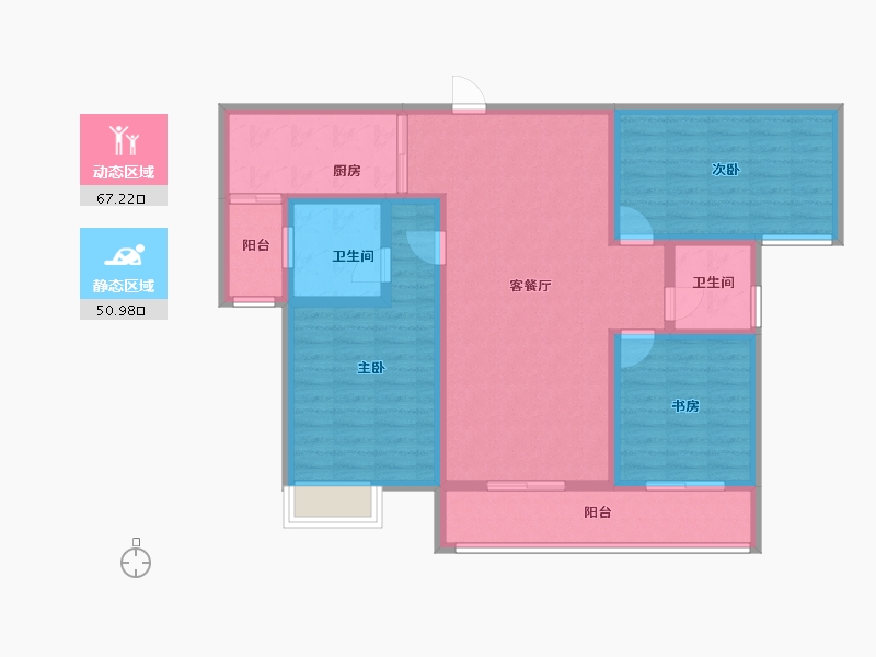 湖南省-怀化市-千鸿帝景-105.15-户型库-动静分区