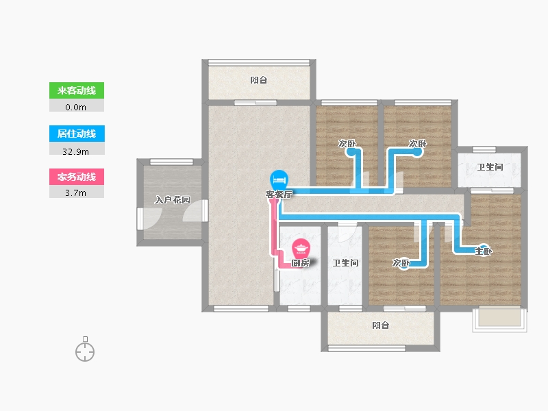 湖南省-怀化市-千鸿帝景-112.96-户型库-动静线