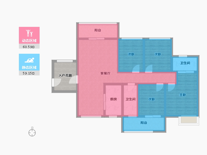 湖南省-怀化市-千鸿帝景-112.96-户型库-动静分区