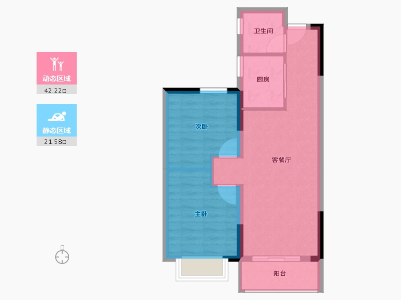 云南省-保山市-腾冲的小院子公园前-57.15-户型库-动静分区