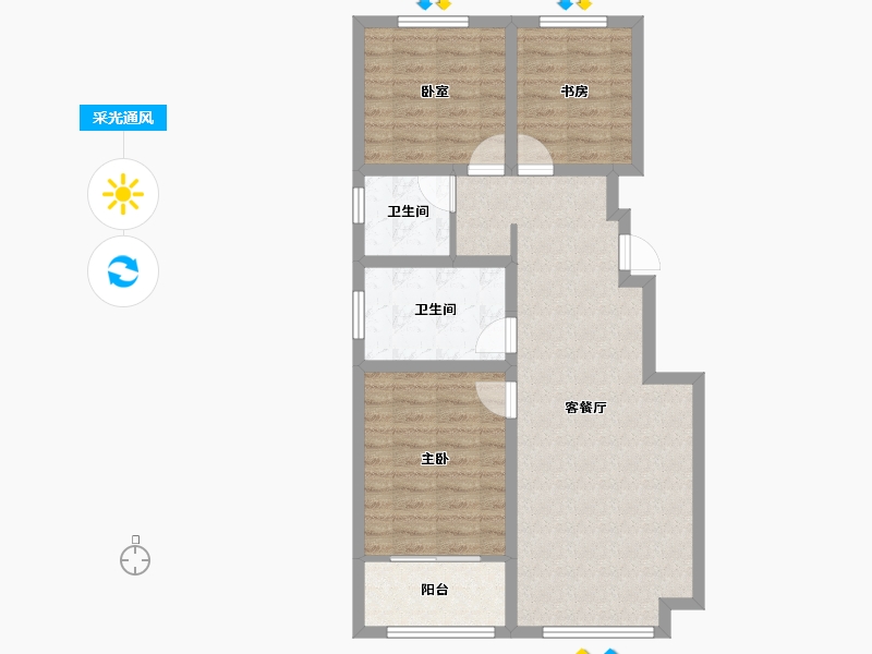 山东省-东营市-众富和悦府-77.99-户型库-采光通风