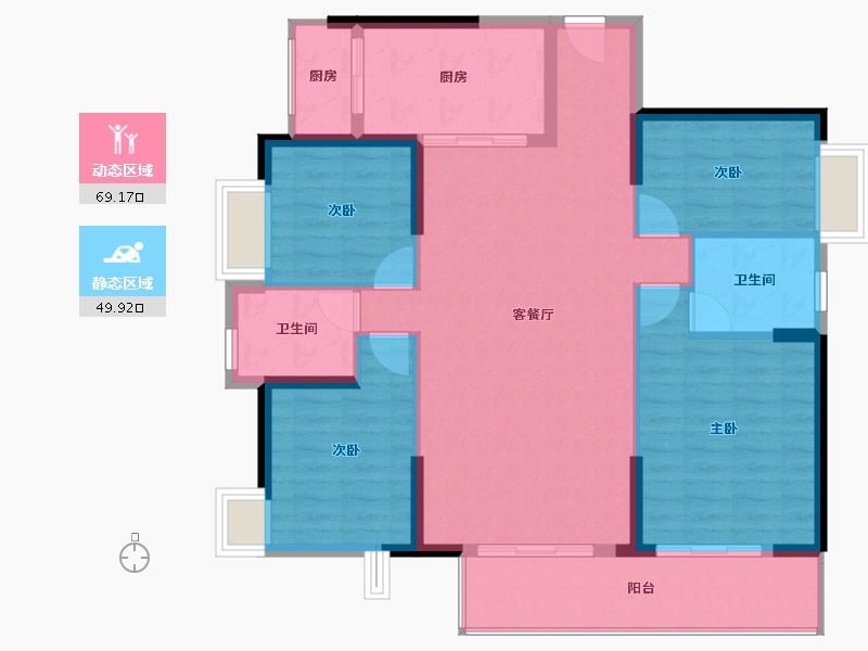 广东省-东莞市-海德琥珀臺-108.28-户型库-动静分区