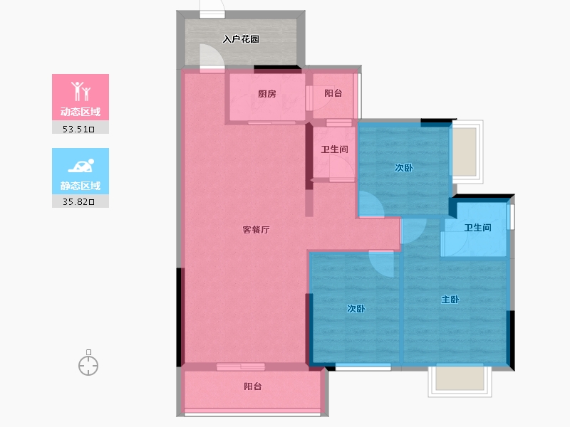 广东省-梅州市-御景江山悦-85.32-户型库-动静分区