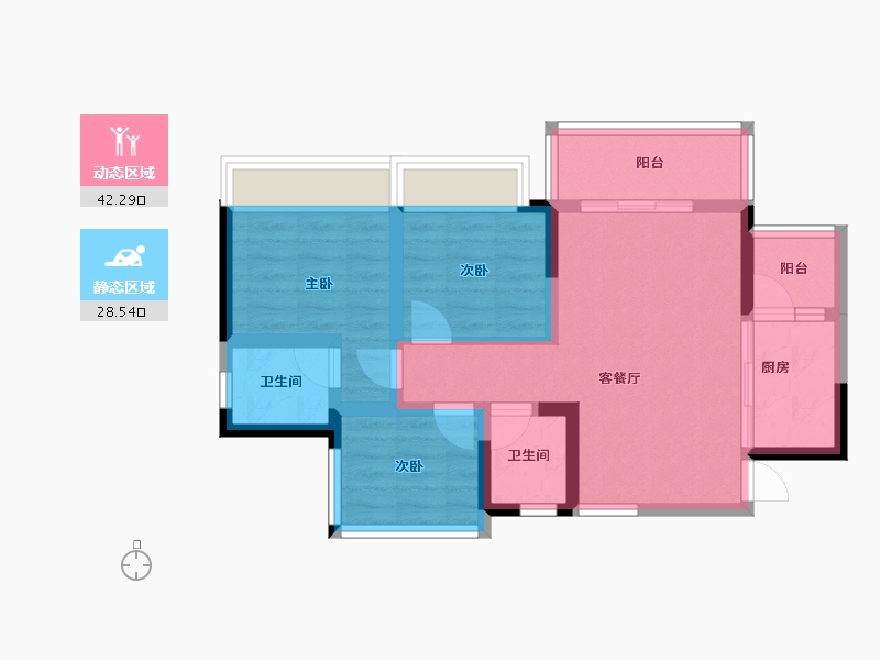 四川省-内江市-远达世纪城-61.71-户型库-动静分区