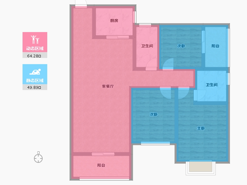 湖南省-怀化市-千鸿帝景-100.97-户型库-动静分区