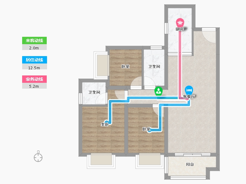 广东省-东莞市-金色半山-71.37-户型库-动静线