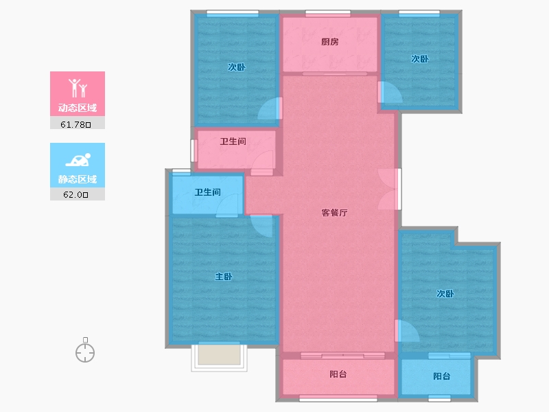 河北省-唐山市-浭阳泰和府-111.38-户型库-动静分区