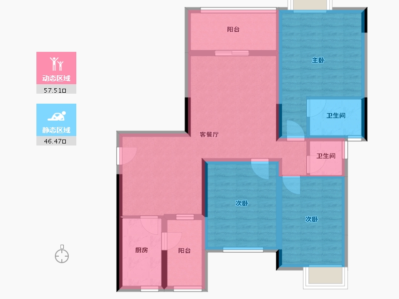 四川省-南充市-宏云·滨河湾-91.88-户型库-动静分区