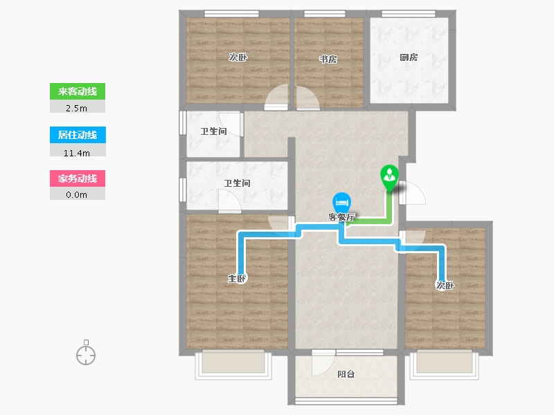 北京-北京市-万科霎庐-108.00-户型库-动静线