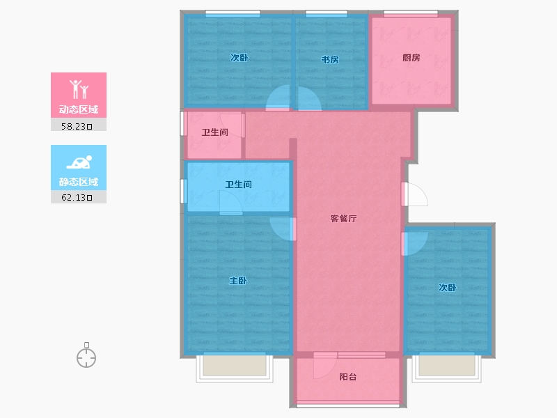 北京-北京市-万科霎庐-108.00-户型库-动静分区