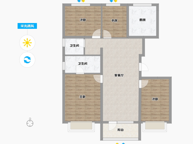 北京-北京市-万科霎庐-108.00-户型库-采光通风