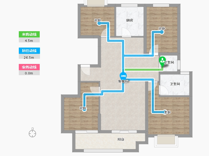 福建省-南平市-阳光城世茂翡丽观邸-93.93-户型库-动静线