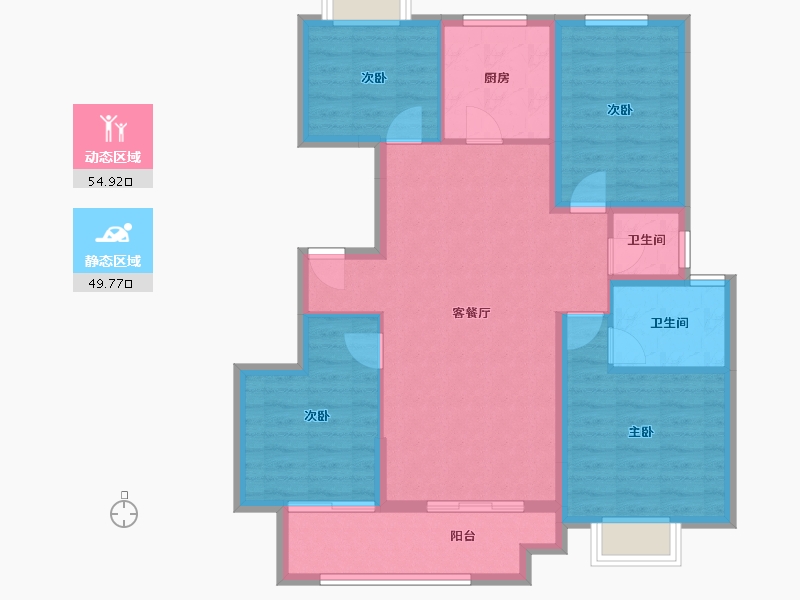 福建省-南平市-阳光城世茂翡丽观邸-93.93-户型库-动静分区