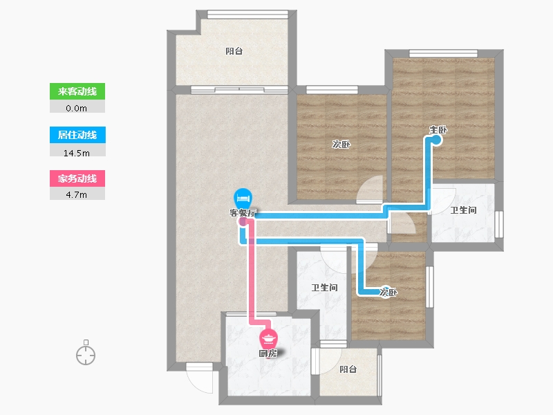 四川省-南充市-鸿通富春山居-77.74-户型库-动静线