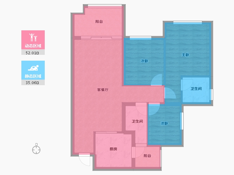 四川省-南充市-鸿通富春山居-77.74-户型库-动静分区