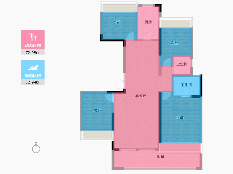 云南省-红河哈尼族彝族自治州-富平·名贵园-112.36-户型库-动静分区