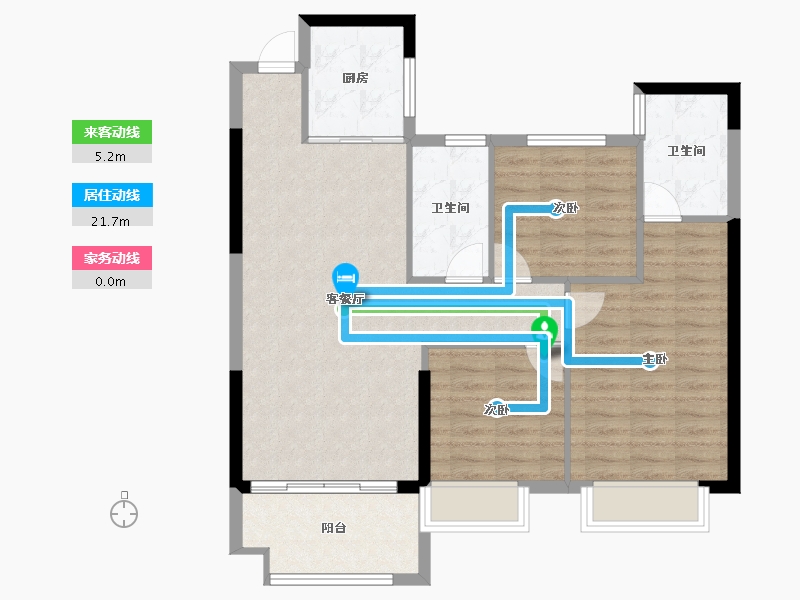 福建省-南平市-新城中心·澜庭-87.31-户型库-动静线