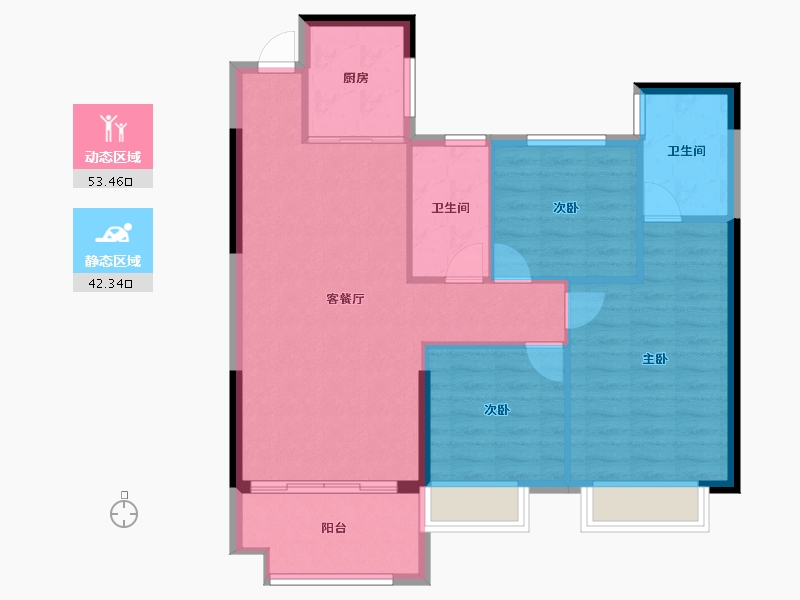 福建省-南平市-新城中心·澜庭-87.31-户型库-动静分区