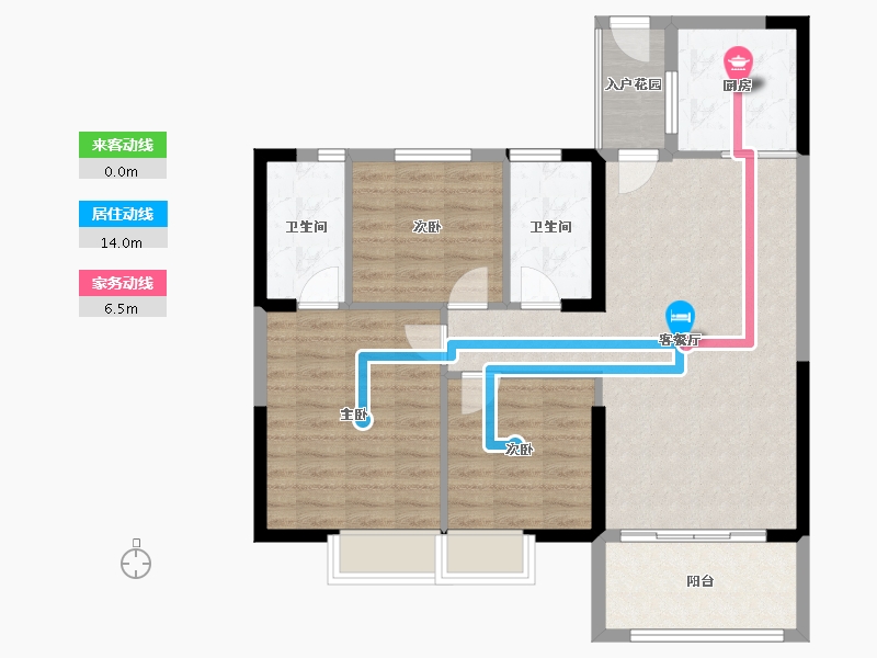 福建省-南平市-新城中心·澜庭-89.57-户型库-动静线