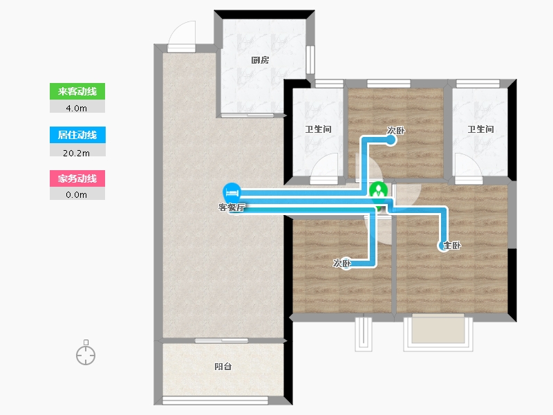 福建省-南平市-阳光城世茂翡丽观邸-72.42-户型库-动静线