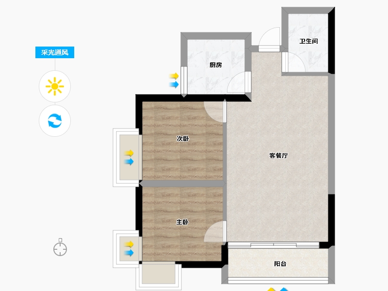 贵州省-六盘水市-凉都栖山苑-54.52-户型库-采光通风