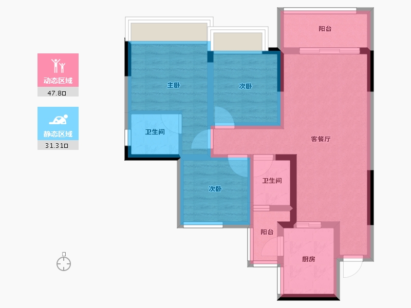 四川省-内江市-远达世纪城-68.71-户型库-动静分区