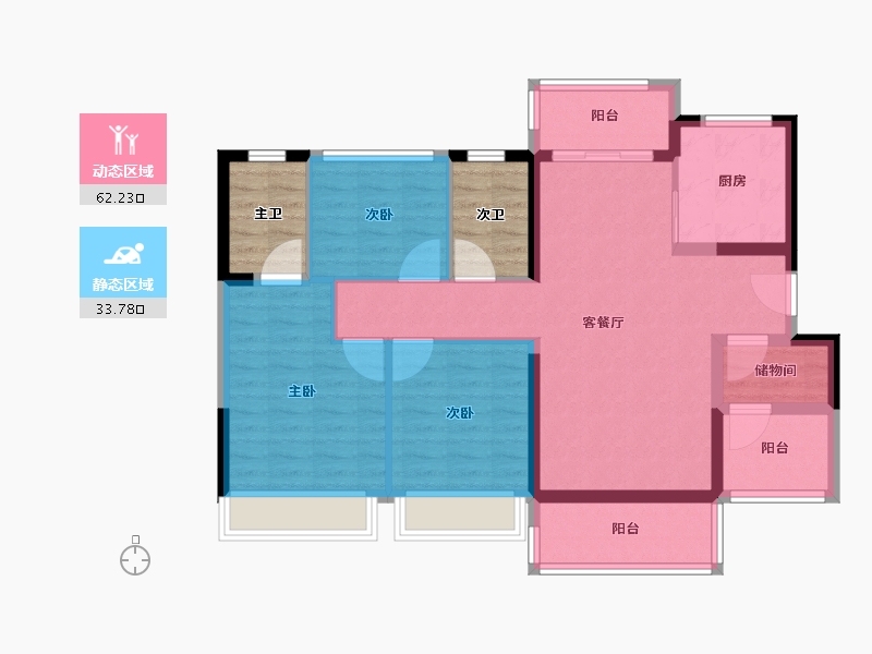 广东省-佛山市-建发融创雅居乐和玺-93.95-户型库-动静分区