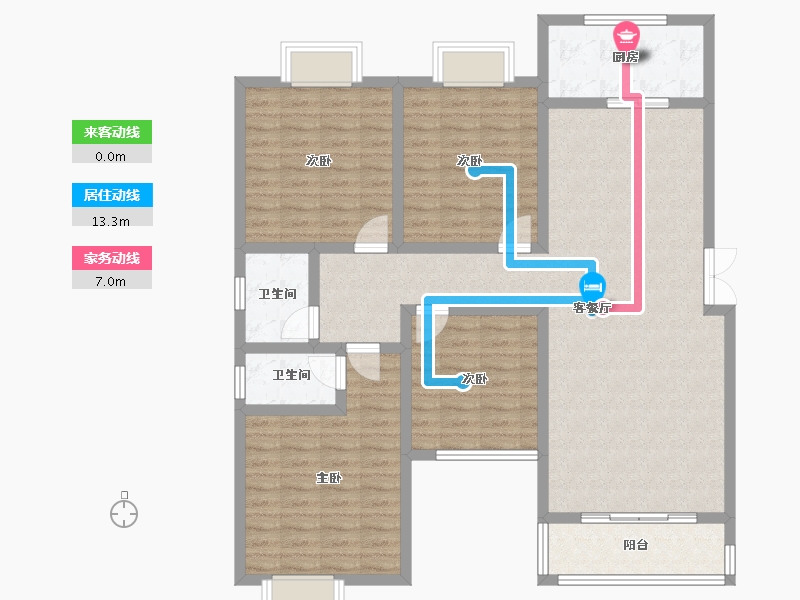 湖南省-衡阳市-三旺花园小区-120.50-户型库-动静线