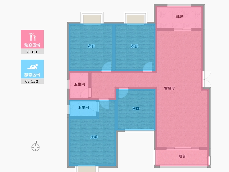 湖南省-衡阳市-三旺花园小区-120.50-户型库-动静分区