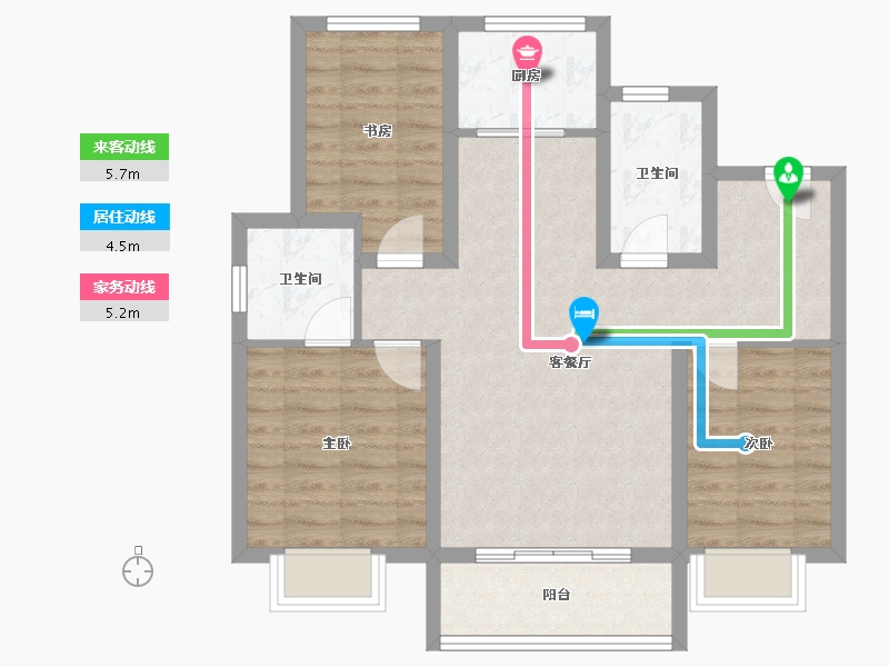 河北省-唐山市-柳岸新居-77.47-户型库-动静线