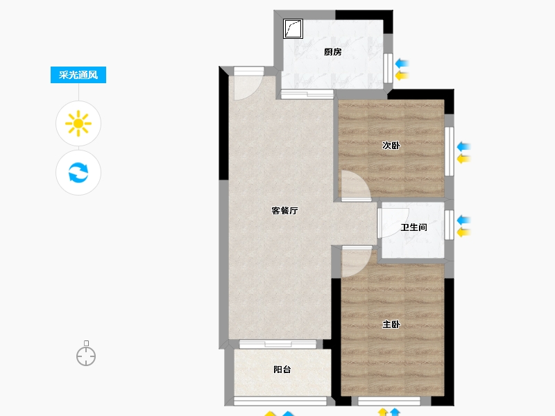 广东省-深圳市-天和南苑-56.00-户型库-采光通风