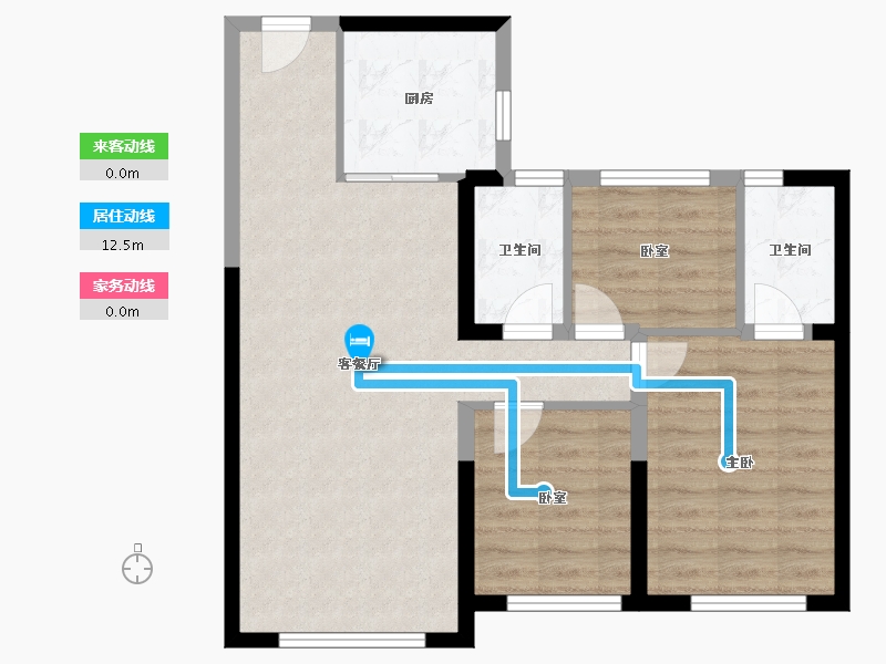 内蒙古自治区-鄂尔多斯市-达拉特旗碧桂园御府-73.03-户型库-动静线