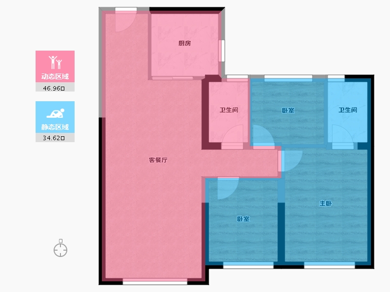 内蒙古自治区-鄂尔多斯市-达拉特旗碧桂园御府-73.03-户型库-动静分区