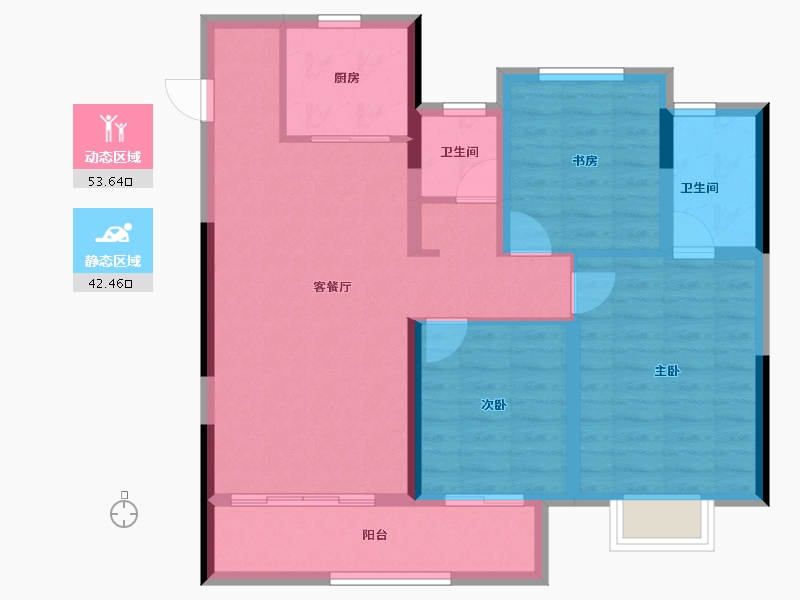 福建省-南平市-阳光城世茂翡丽观邸-85.97-户型库-动静分区