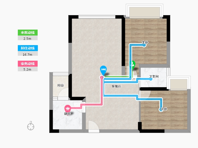 云南省-红河哈尼族彝族自治州-七彩滇南·第壹城-63.24-户型库-动静线