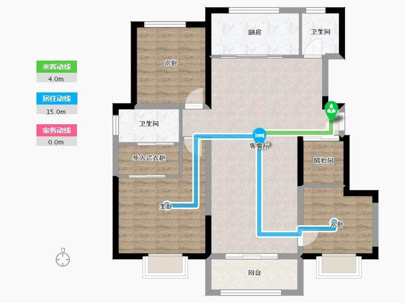 河北省-唐山市-中冶·尚和府-97.77-户型库-动静线